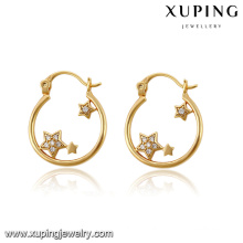 Moda Elegante CZ Star 18k Banhado A Ouro Imitação De Jóias Brinco Hoops -91532